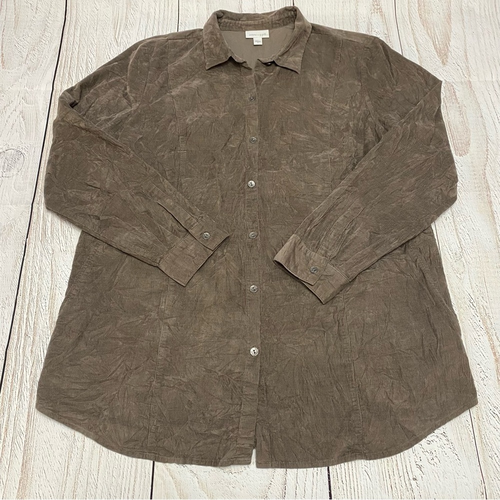 J. Jill Corduroy Blouse Button down shirt long sleeve Large